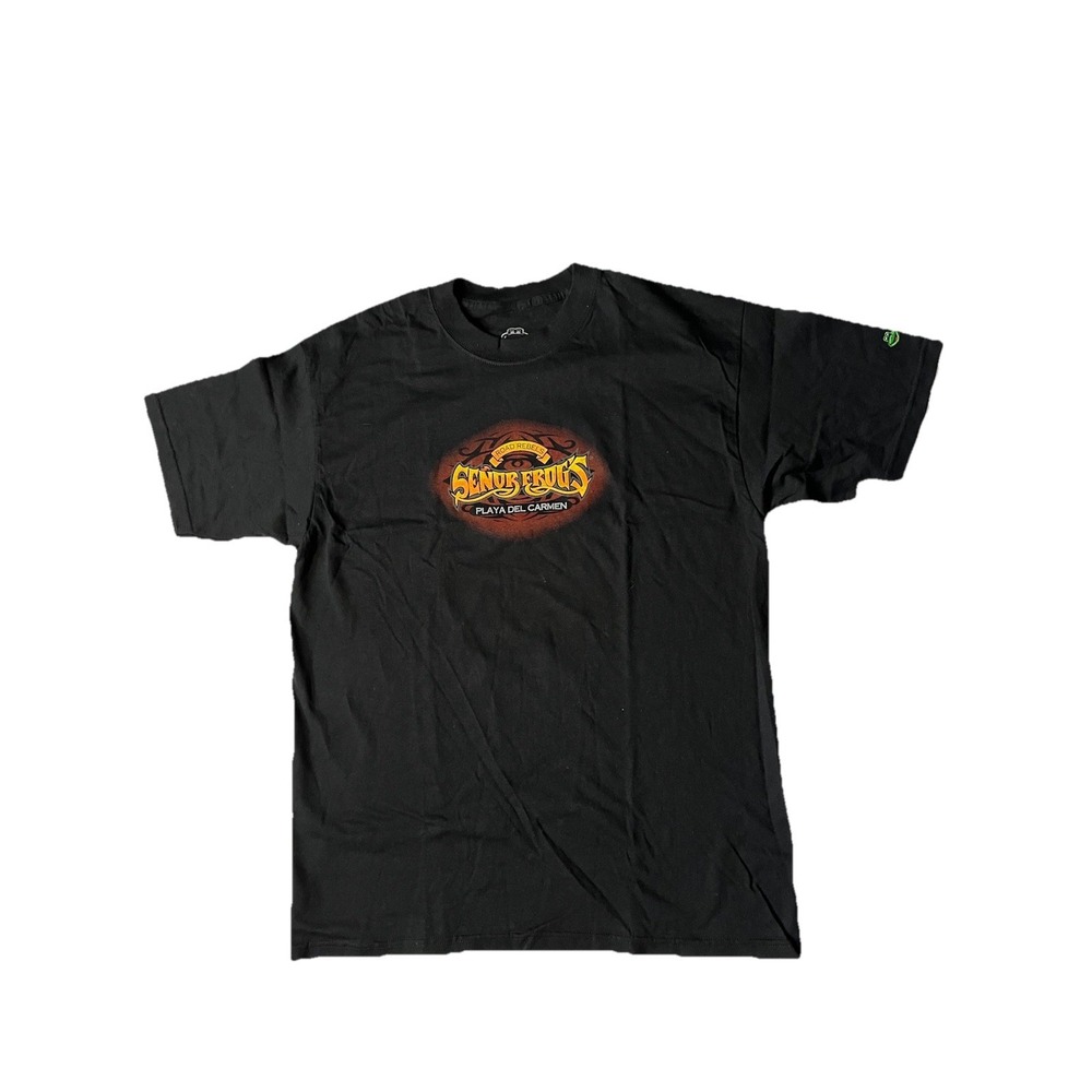 Senor‎ Frogs "Road Rebels" Mens Large Black Motorcycle  T Shirt Biker Harley
